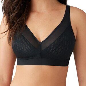 NWT Wacoal Bold Black Elevated Allure Comfortable Wireless Flattering Bra 40DD